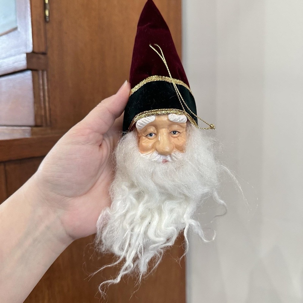 VTG 90's Christmas Santa Head Ornament Lot‎ Of 6 Victorian Elegant St Nicholas - Picture 7 of 11